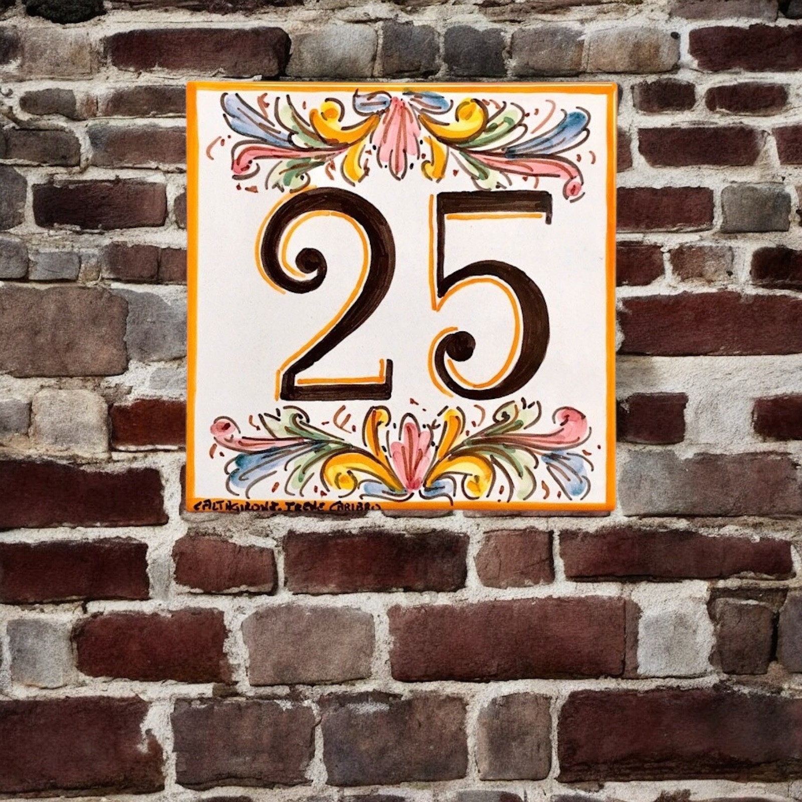 Numero civico in ceramica di Caltagirone