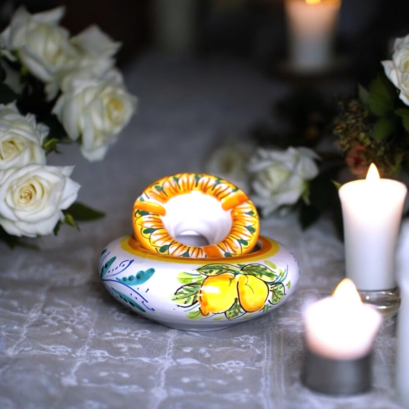 Posacenere turco in ceramica di Caltagirone