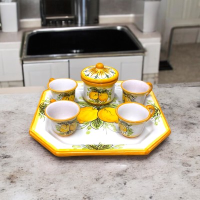 Set 4 tazzine caffè in ceramica di Caltagirone