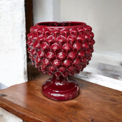 Pigna a portavaso in ceramica di Caltagirone