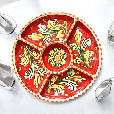 Antipastiera dec. ornato in Ceramica di Caltagirone