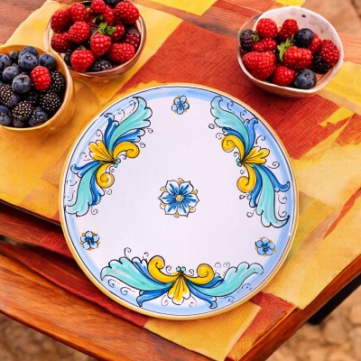 Piatto pizza in ceramica di Caltagirone.