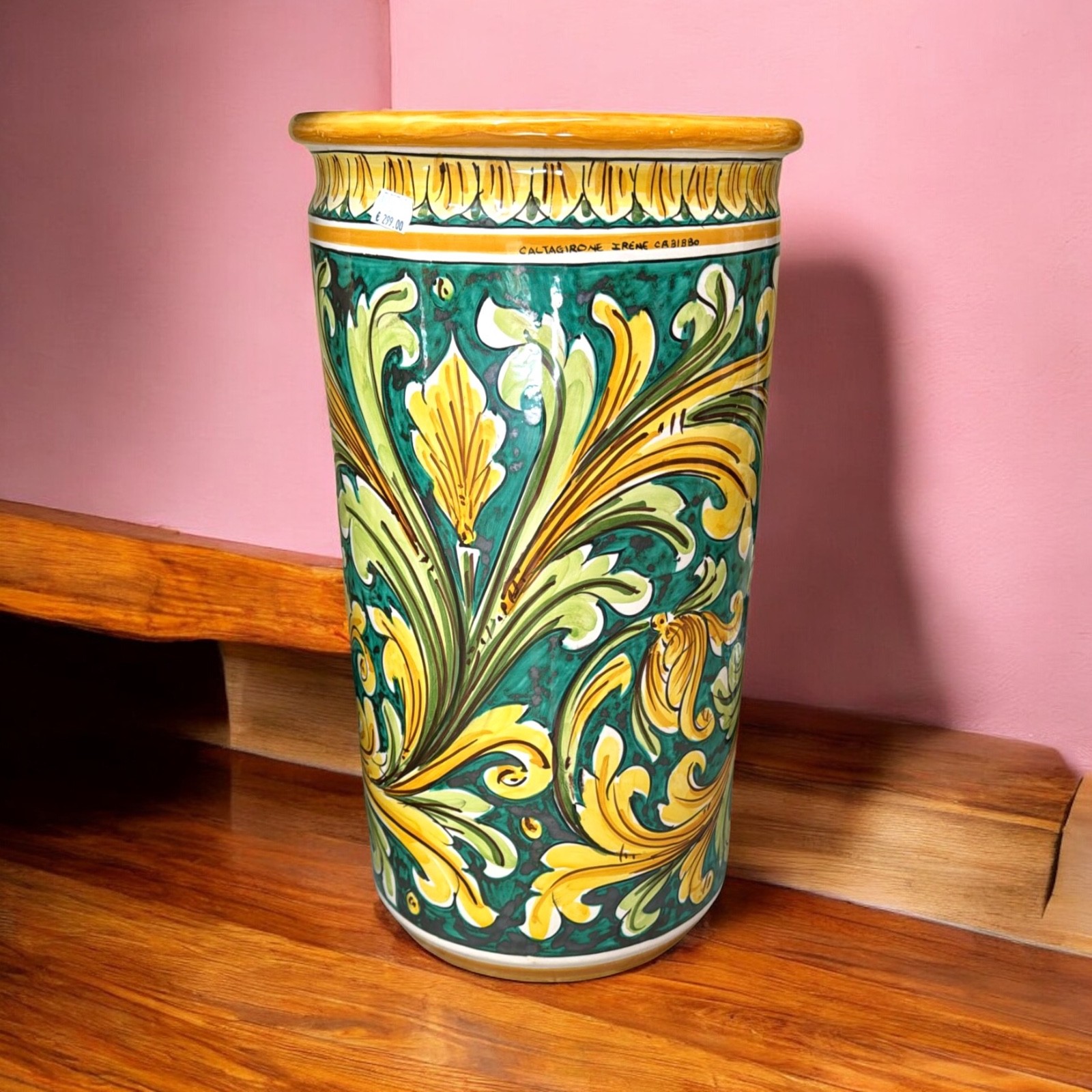 Portaombrelli Ornato in ceramica di Caltagirone