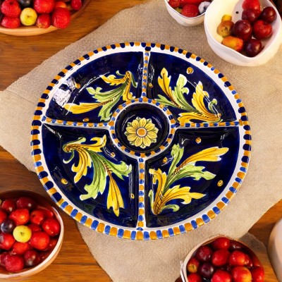 Antipastiera dec. ornato in Ceramica di Caltagirone