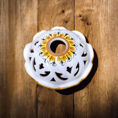 Applique traforato Limoni a due luci in ceramica di Caltagirone