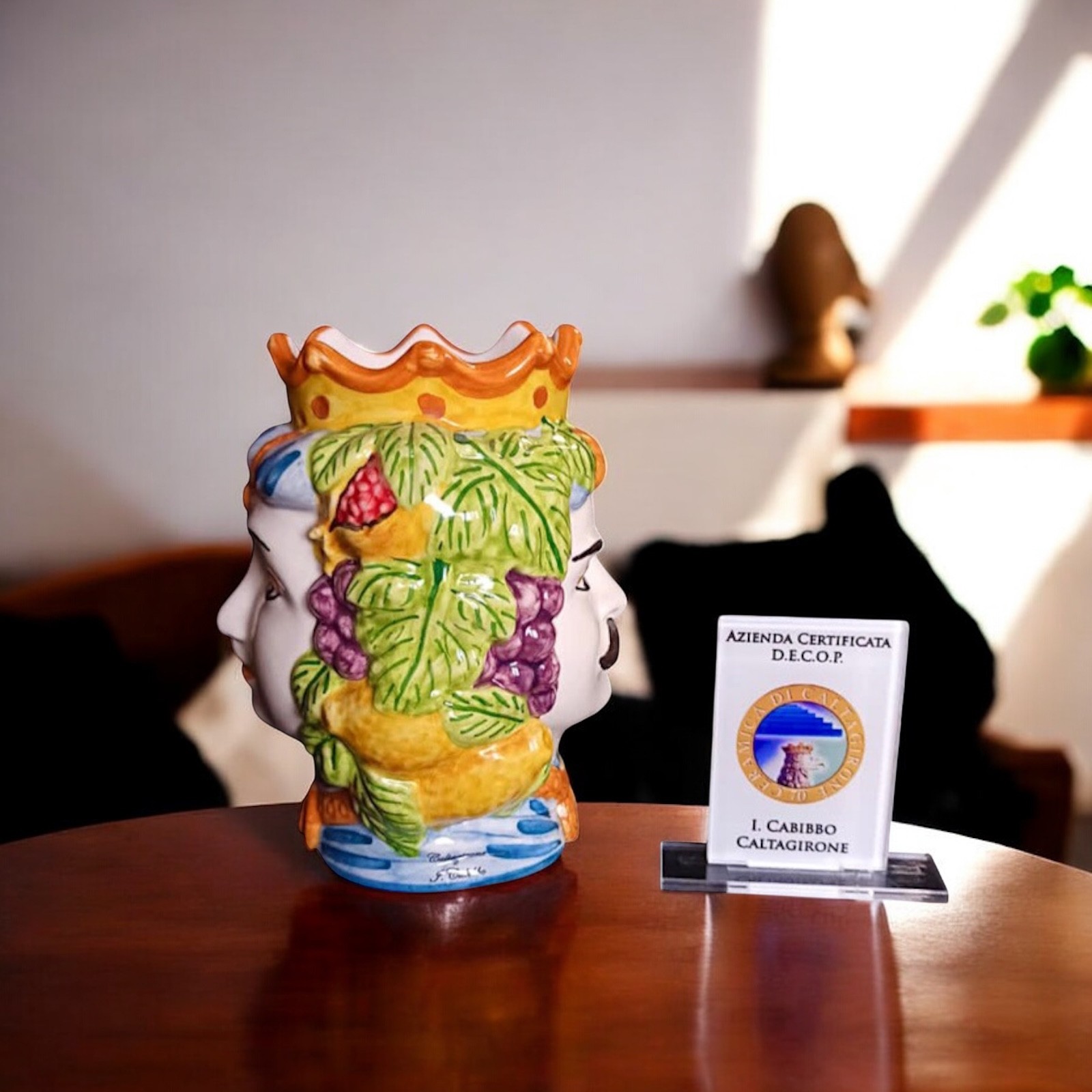 Teste di moro doppia faccia in Ceramica di Caltagirone