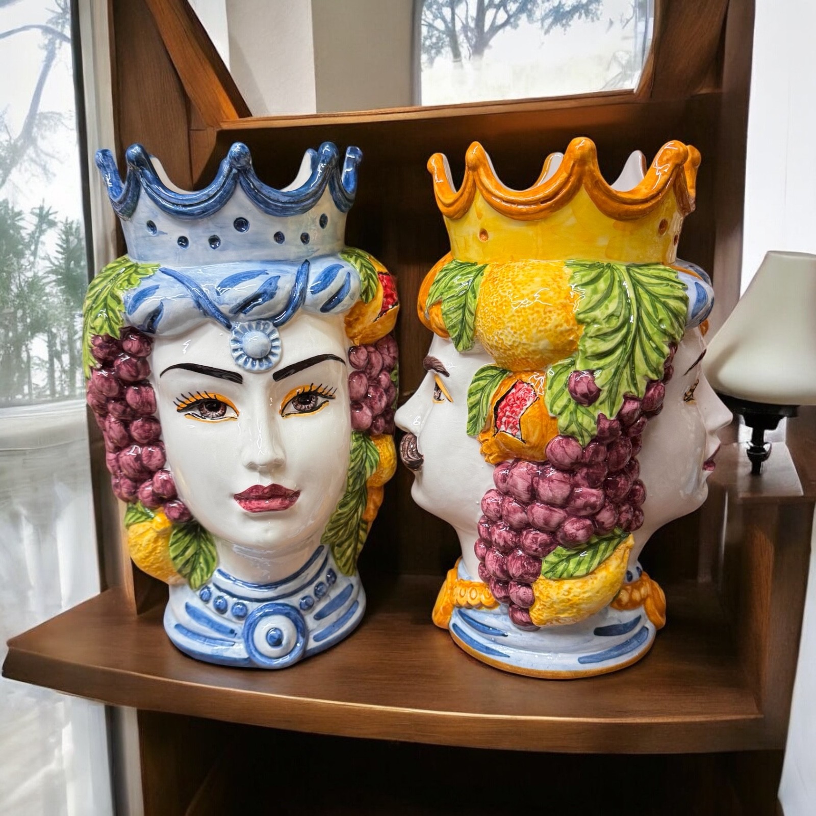 Testa di moro doppia faccia H.14 Ceramica di Caltagirone