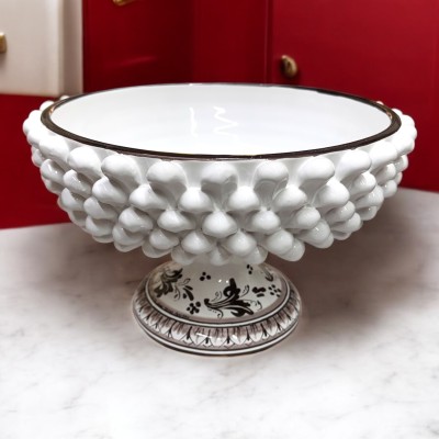 Pigna a centrotavola con dec reale in ceramica di Caltagirone