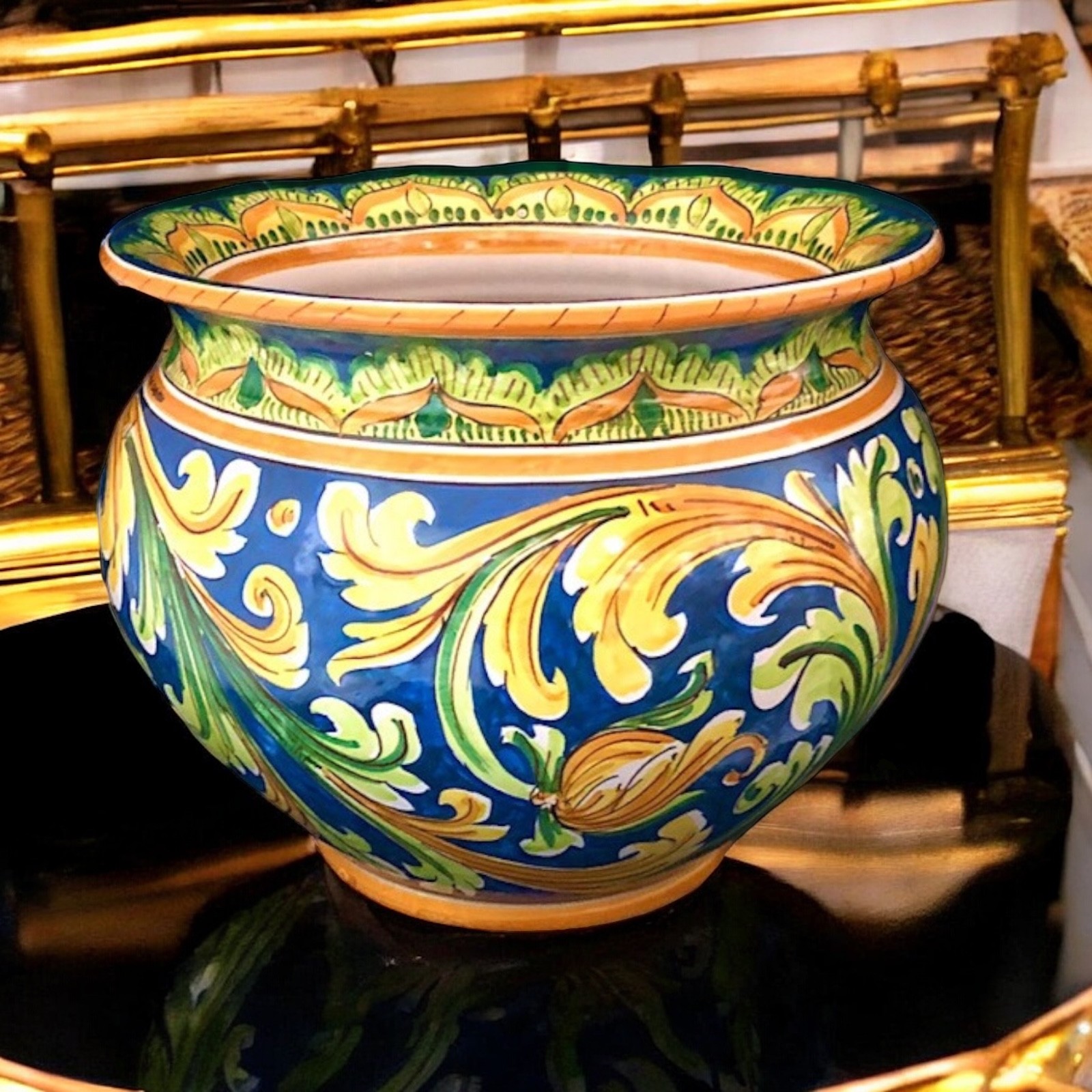 Portavasi decoro Ornato blu antico