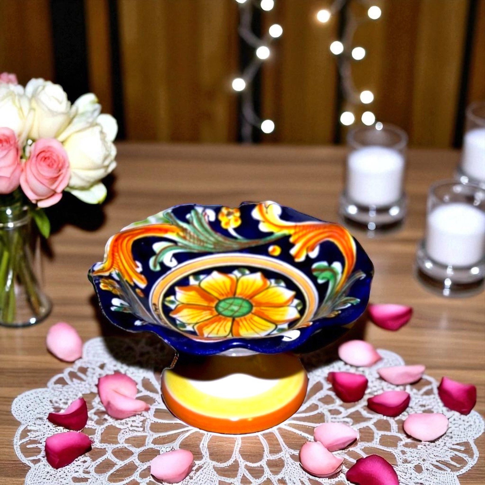 Alzata tradizionale in Ceramica di Caltagirone