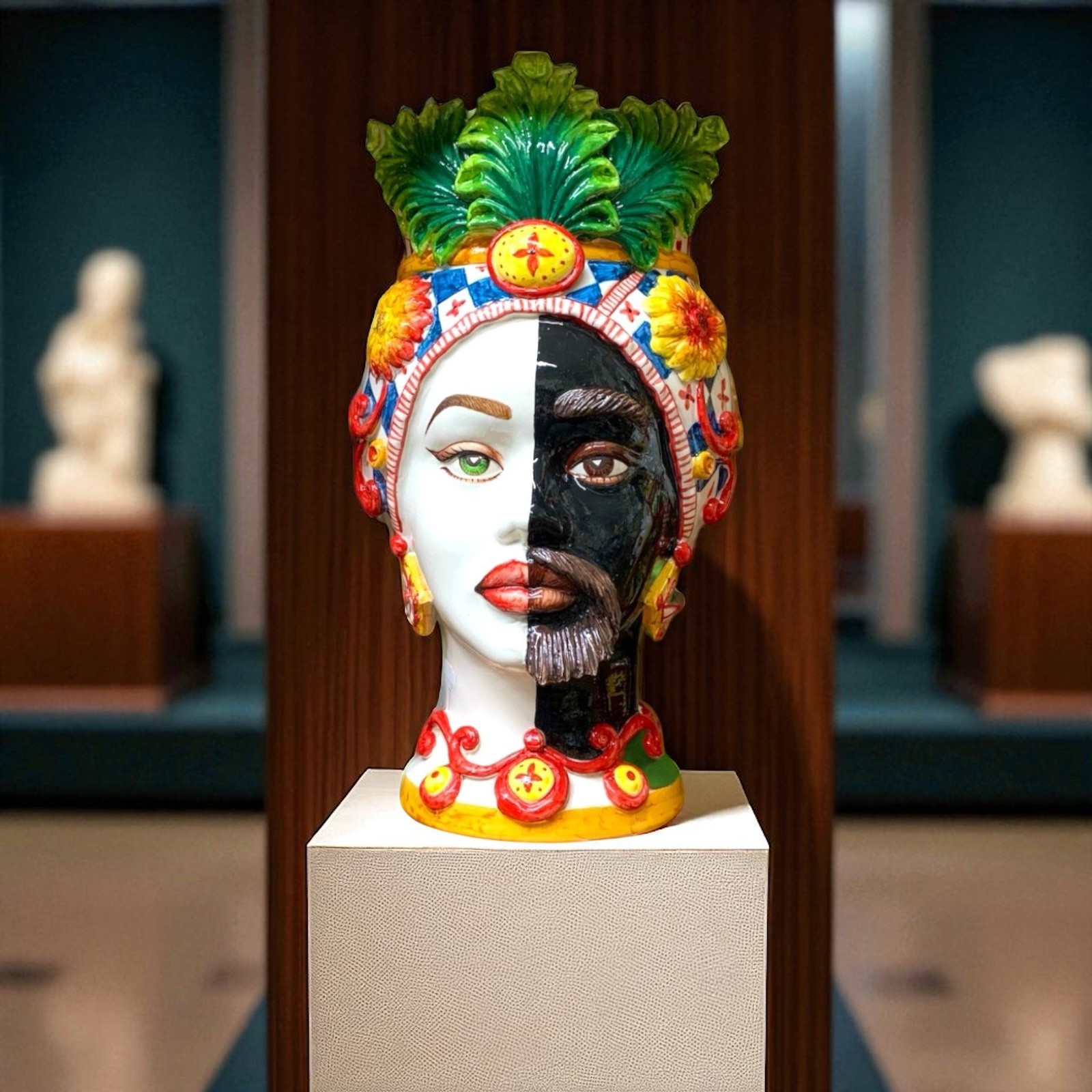 Testa di moro pezzo unico in Ceramica di Caltagirone