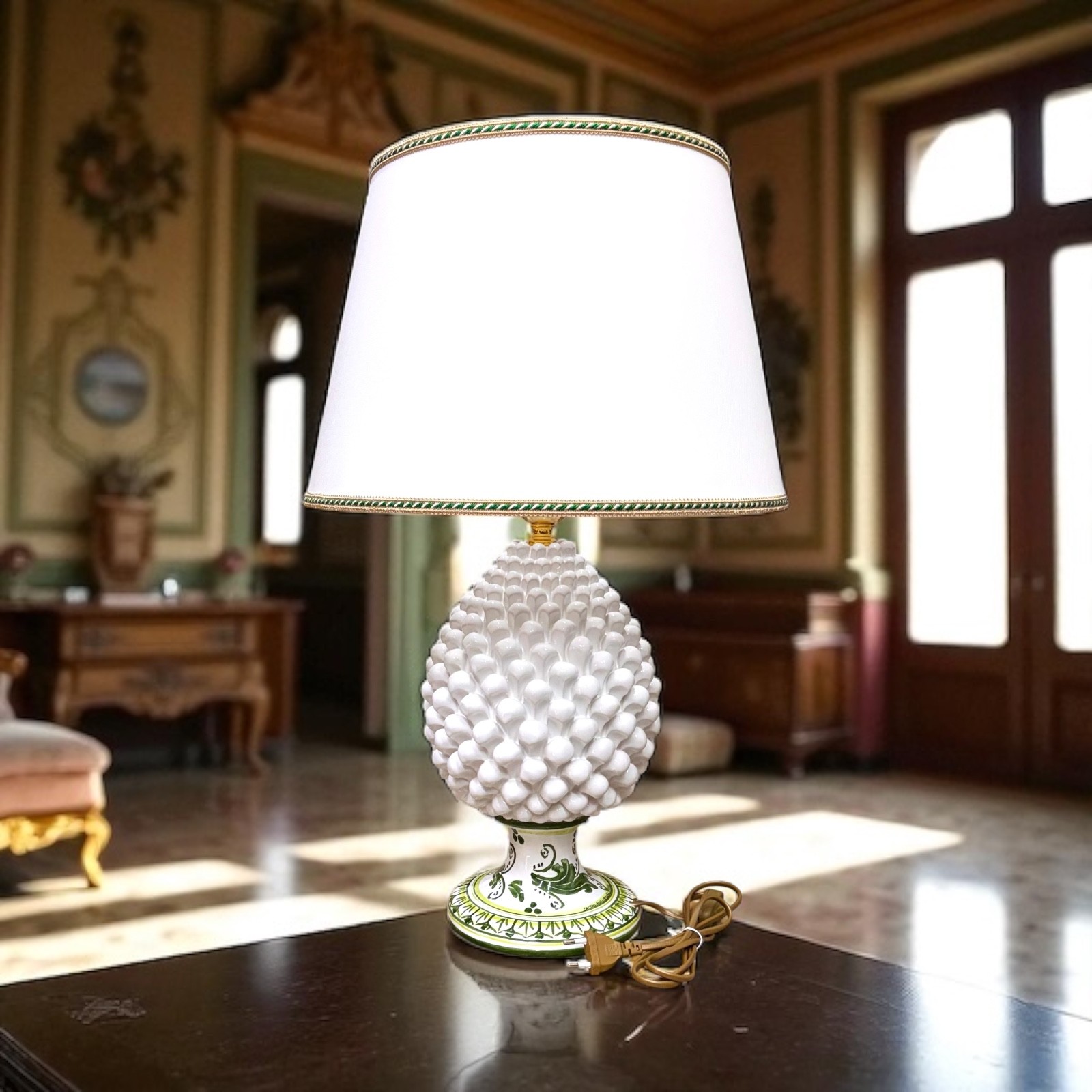Pigna a Lume h.70 in ceramica di Caltagirone