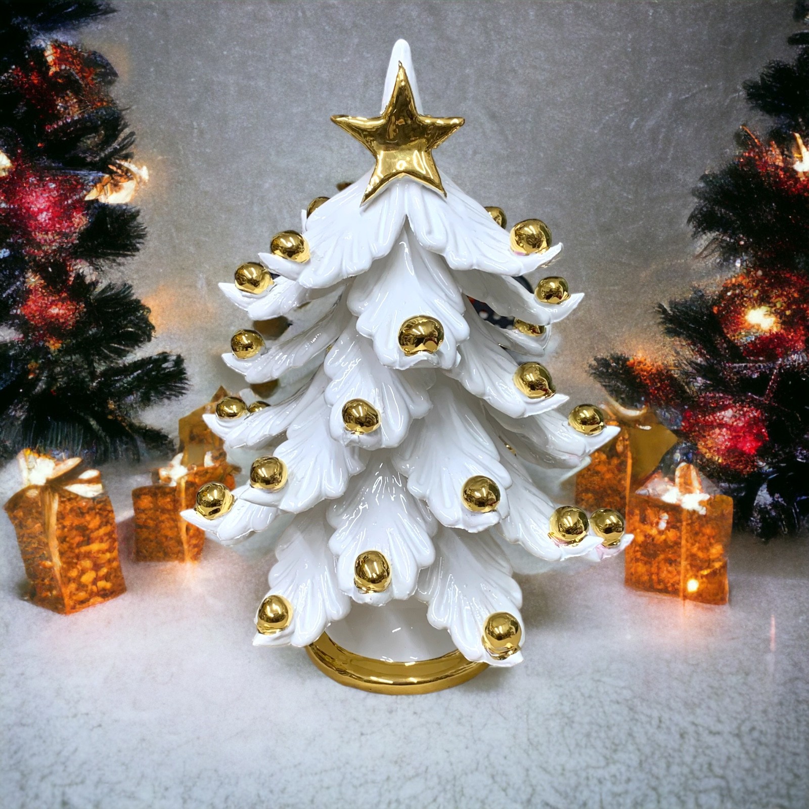 Albero di Natale bianco in ceramica di Caltagirone