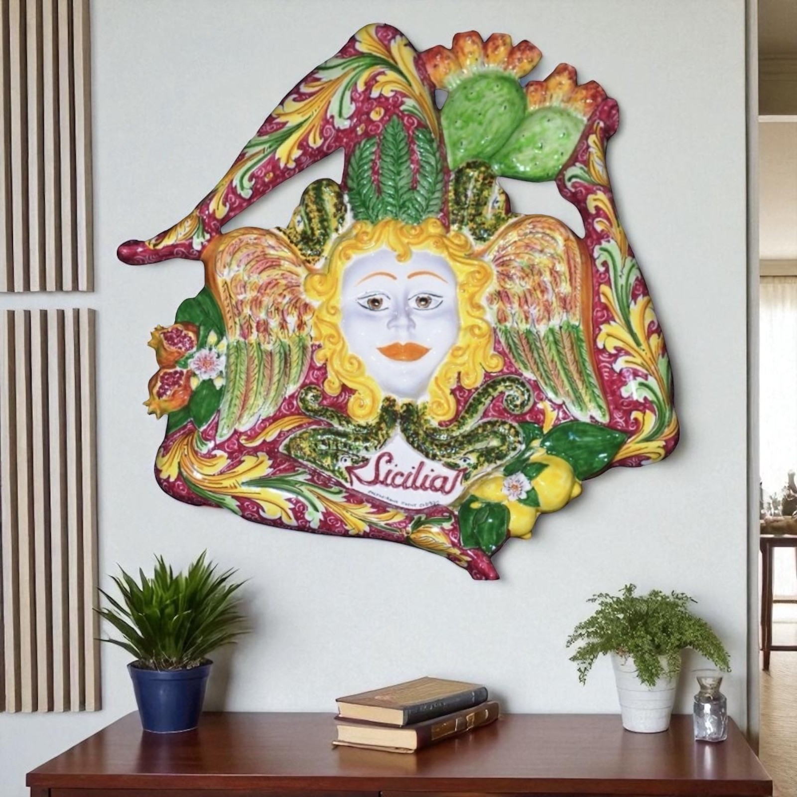 Trinacria 55cm in Ceramica di Caltagirone