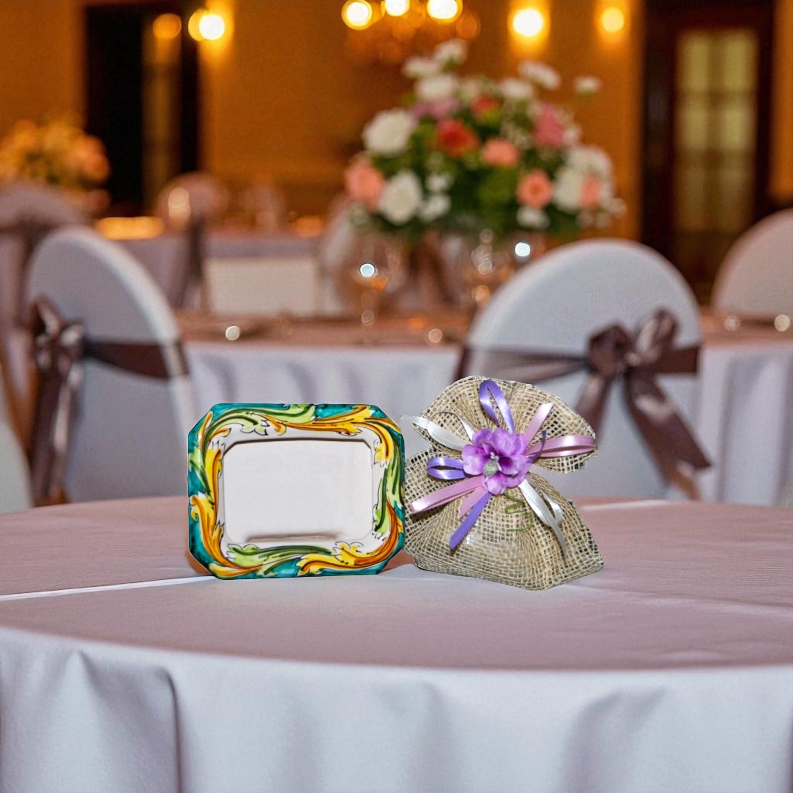 Portafoto in ceramica di Caltagirone