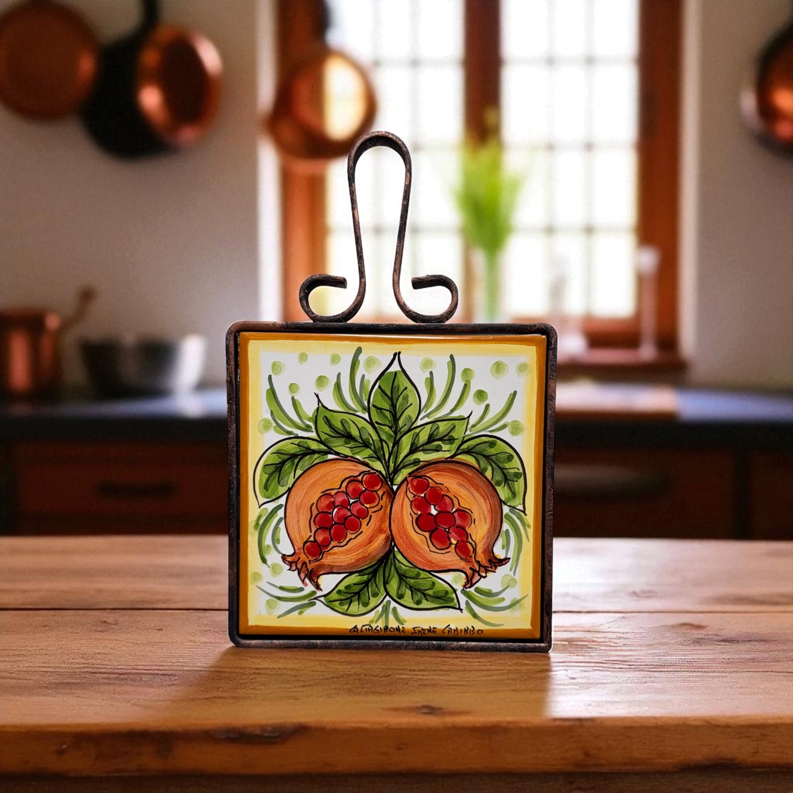 Poggia pentola in ceramica di Caltagirone