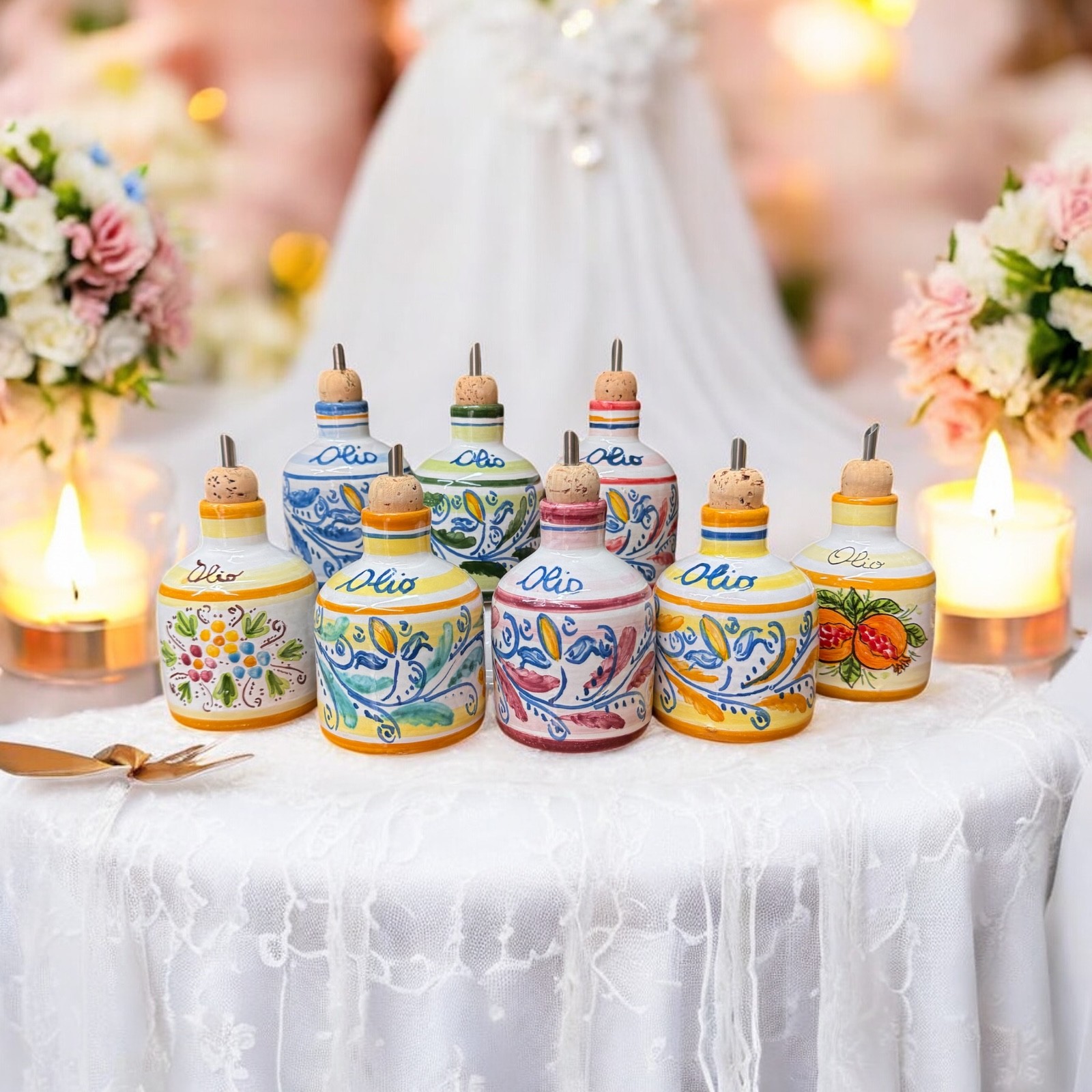 Oliera piccola in ceramica di Caltagirone