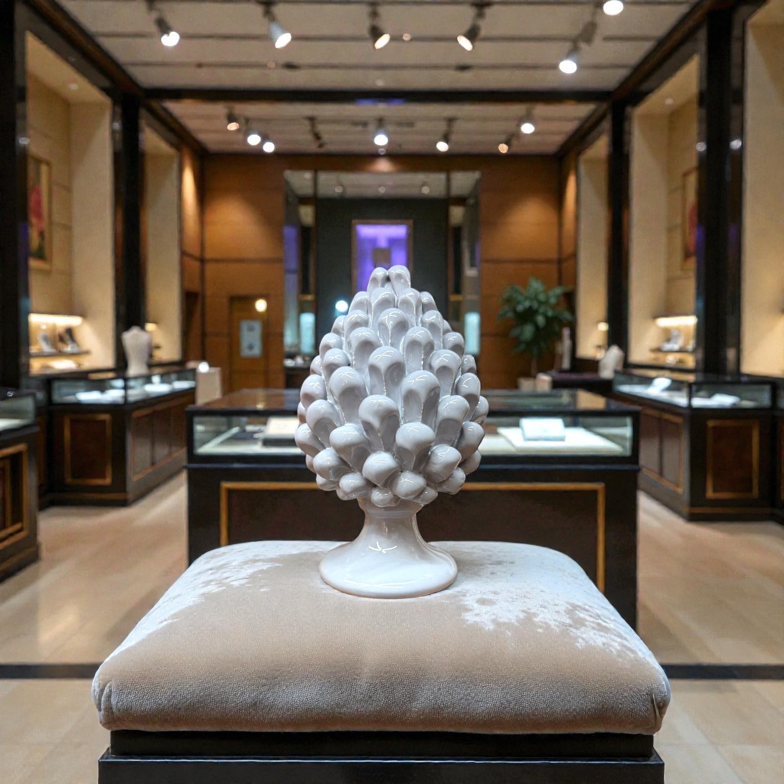 Pigna h.15 grigia in ceramica di Caltagirone