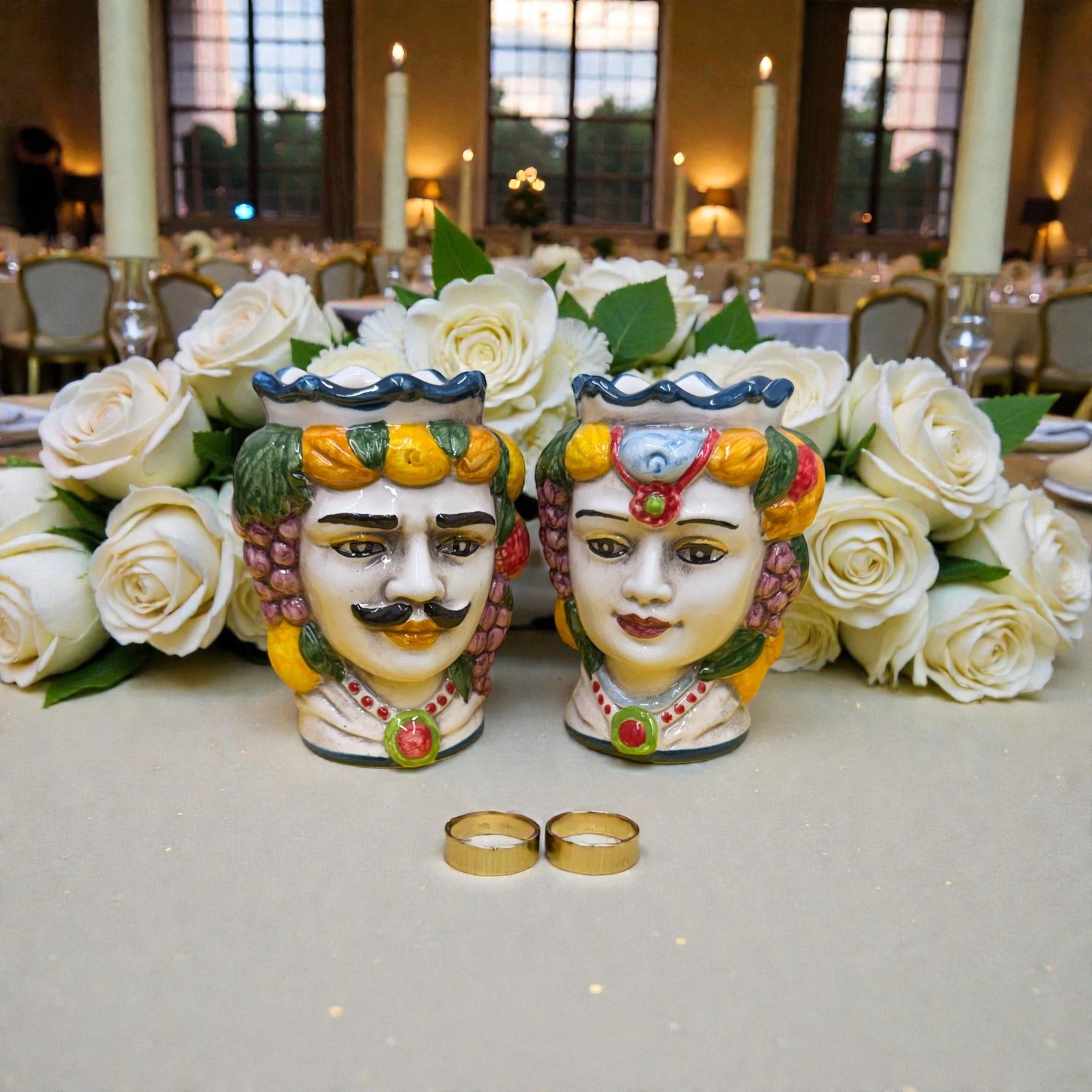 Testa di moro h.10 in ceramica di Caltagirone modello del '900