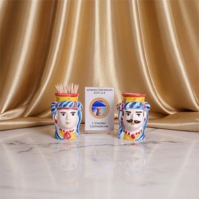 Teste di moro tradizionali h.6,5 in Ceramica di Caltagirone