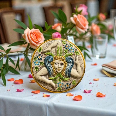 Trinacria tradizionale di Sicilia in Ceramica di Caltagirone