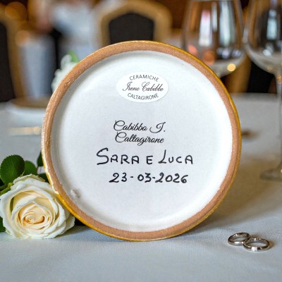 Bicchiere o portapenne in ceramica di Caltagirone