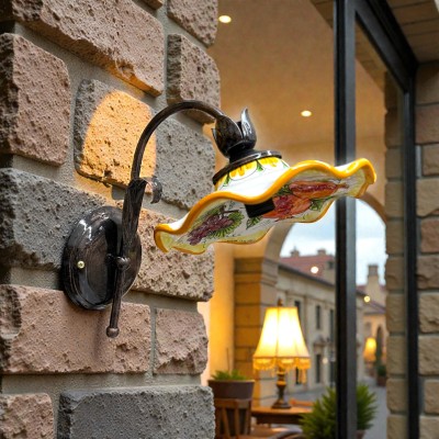 Applique decoro frutta in ceramica di Caltagirone