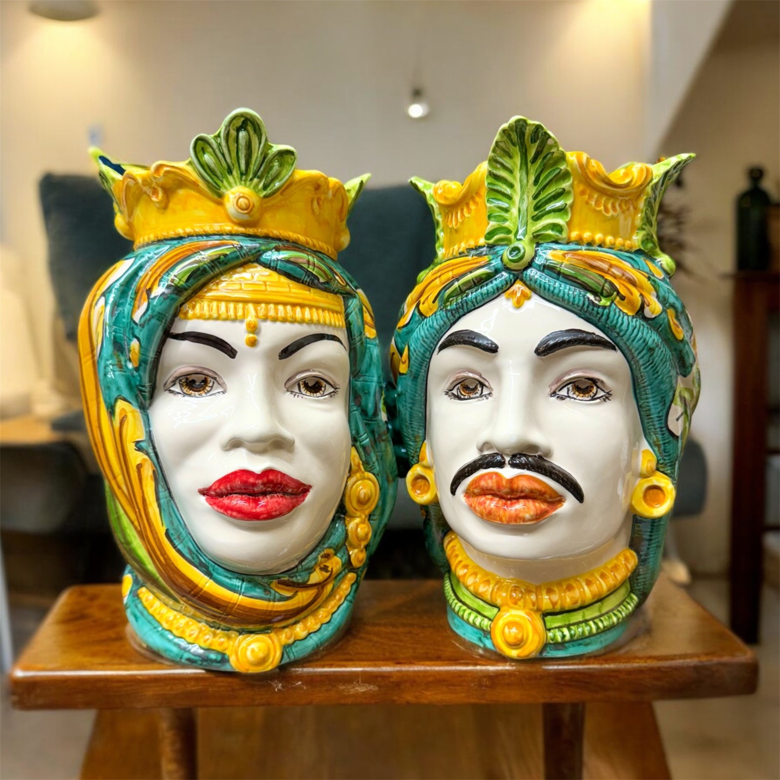 Teste di moro ornato in Ceramica di Caltagirone