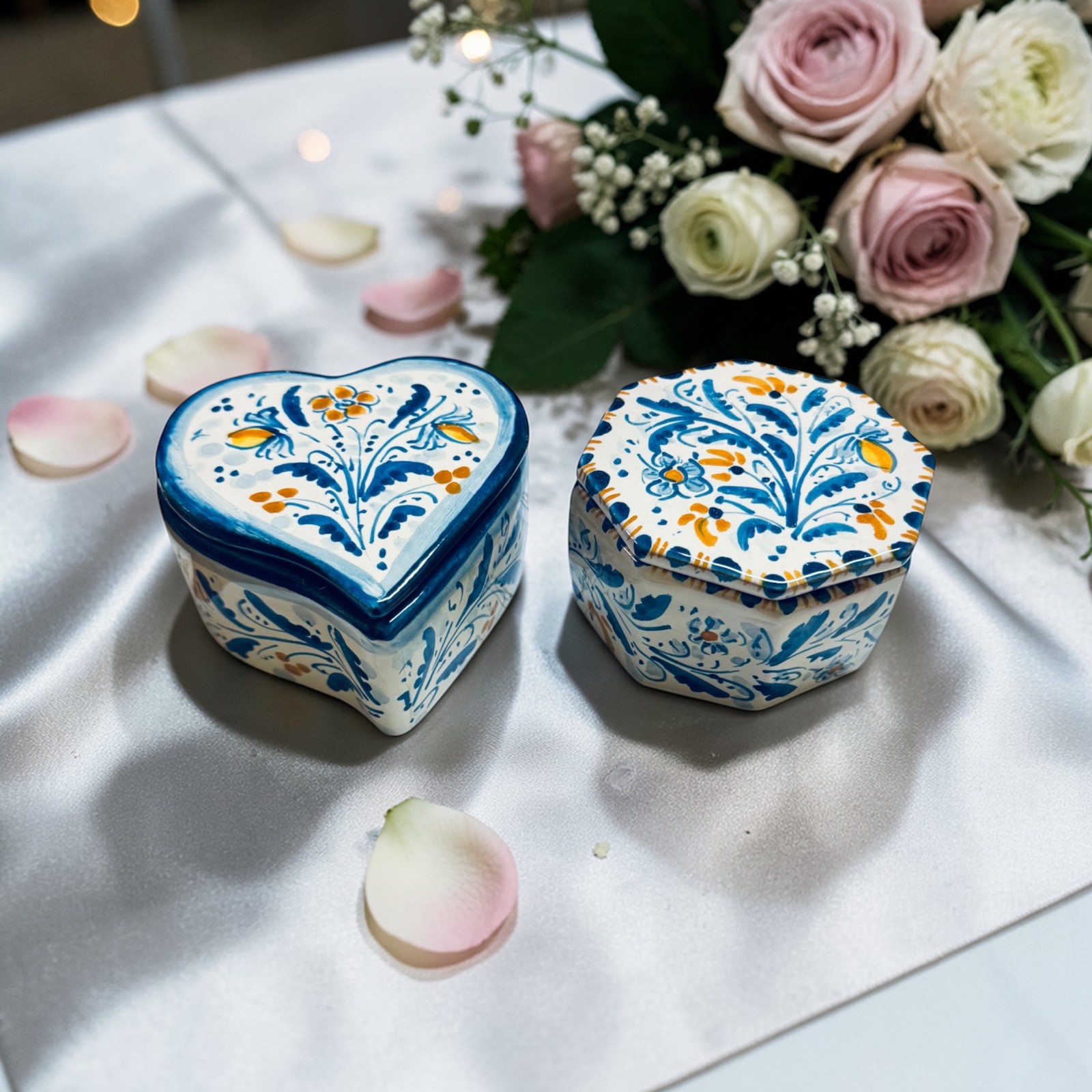 Scatola porta gioie o caramelle in ceramica di Caltagirone