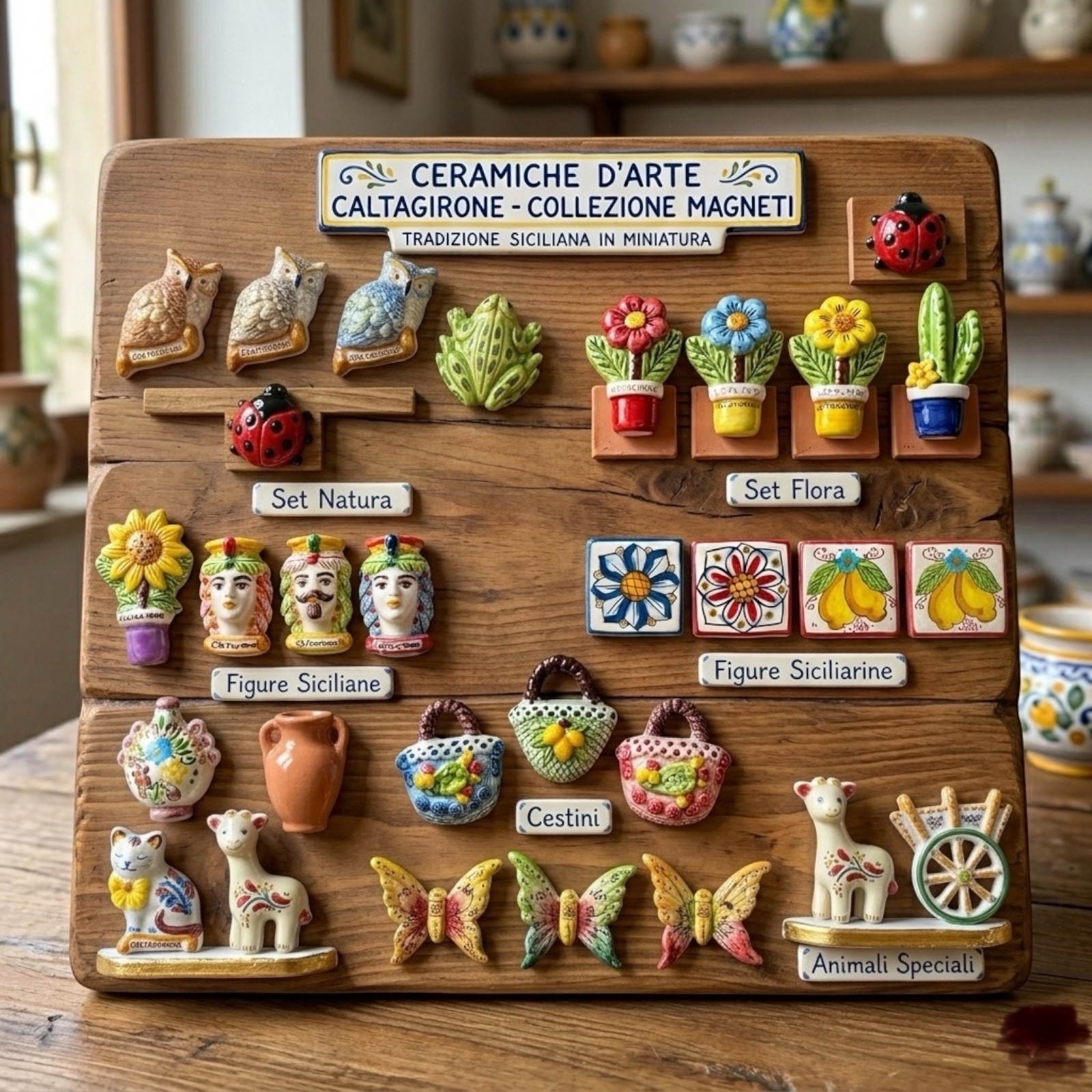 Magnete in Ceramica di Caltagirone Fatto a Mano in ceramica di Caltagirone