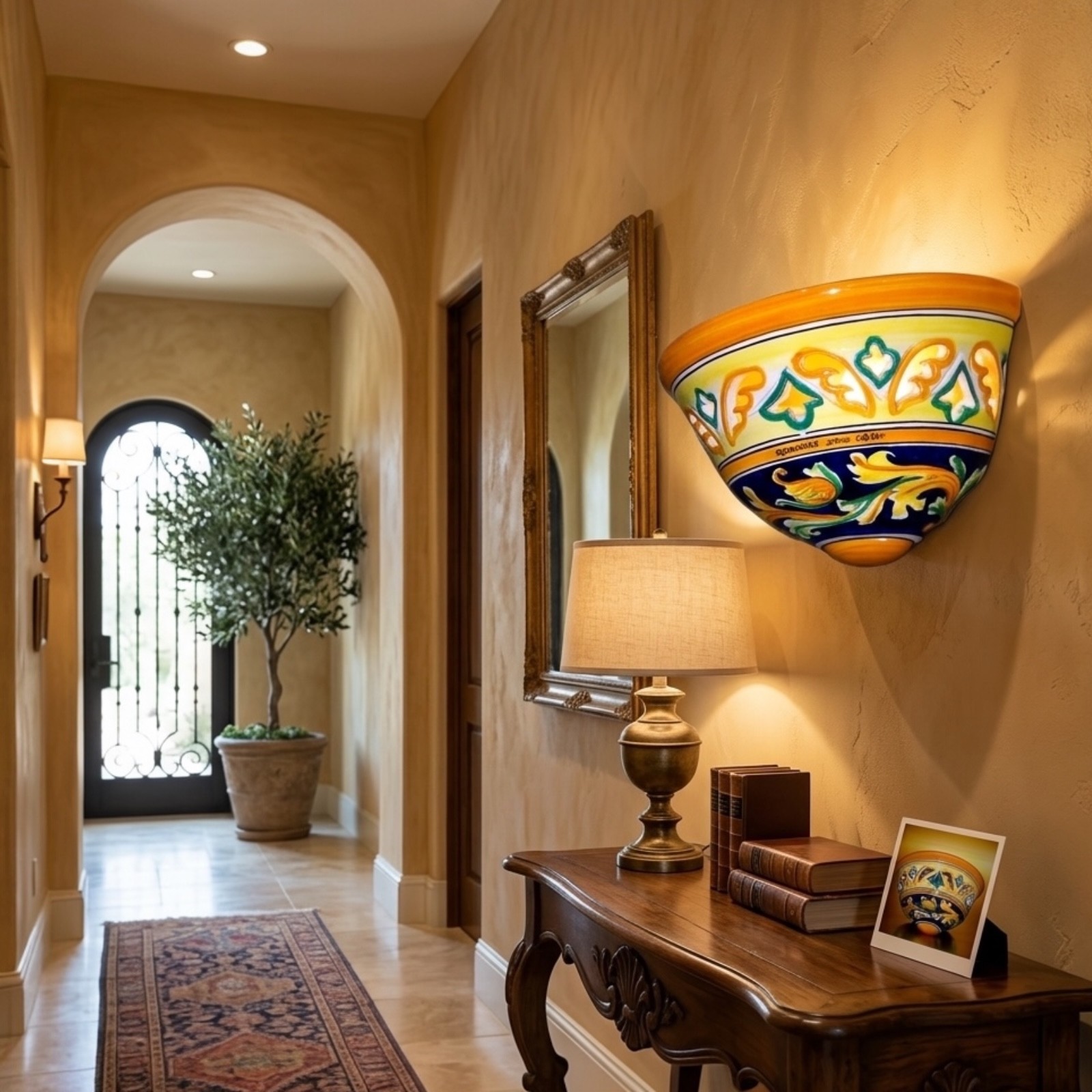 Gerla o fioriera traforata decoro Ornato in ceramica di Caltagirone
