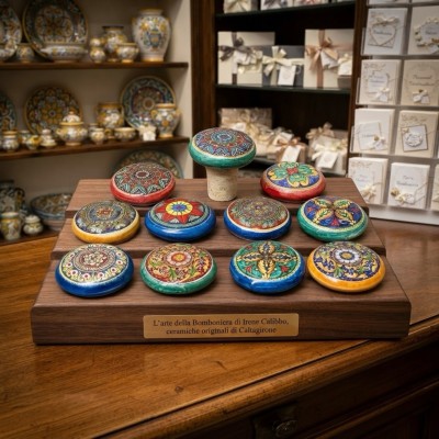 Tappo bottiglia in ceramica di Caltagirone