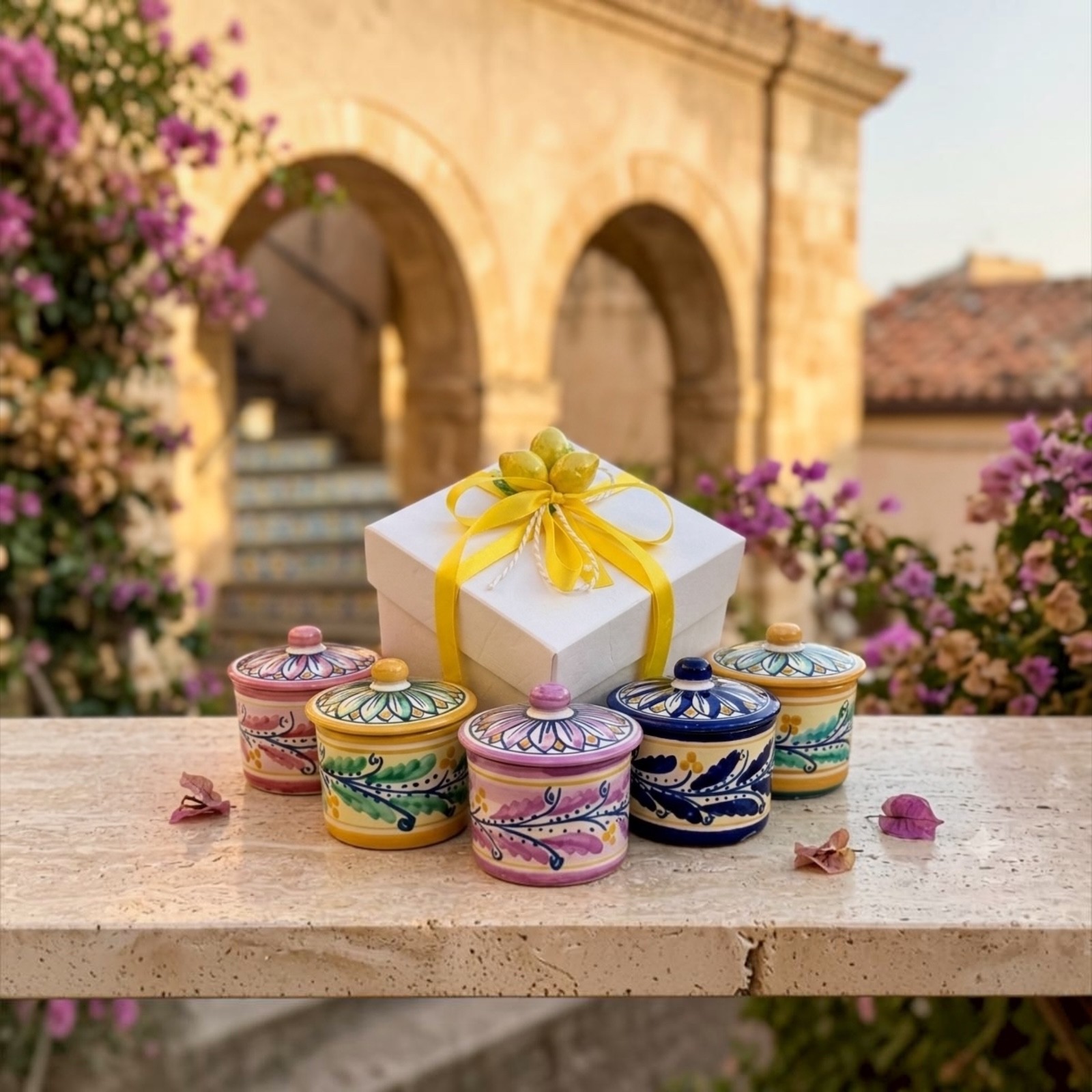 Zuccheriera in ceramica di Caltagirone