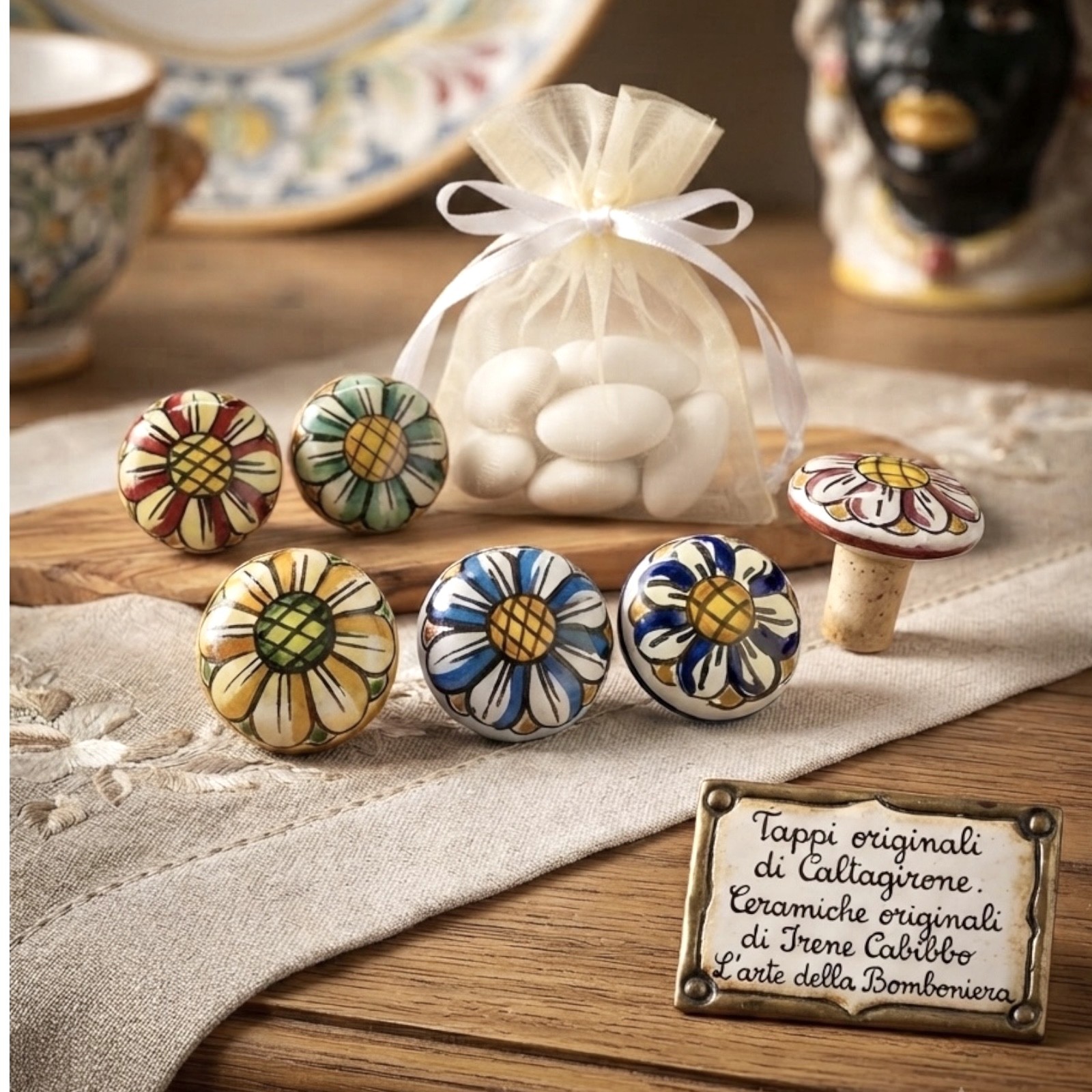 Tappo bottiglia in Ceramica di Caltagirone
