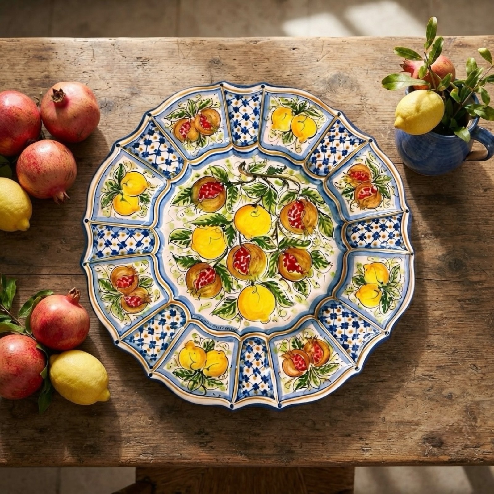 Piatto barocco in ceramica di Caltagirone