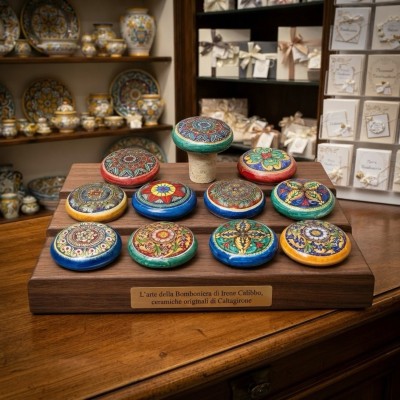 Tappo bottiglia in ceramica di Caltagirone
