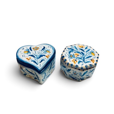 Scatola porta gioie o caramelle in ceramica di Caltagirone