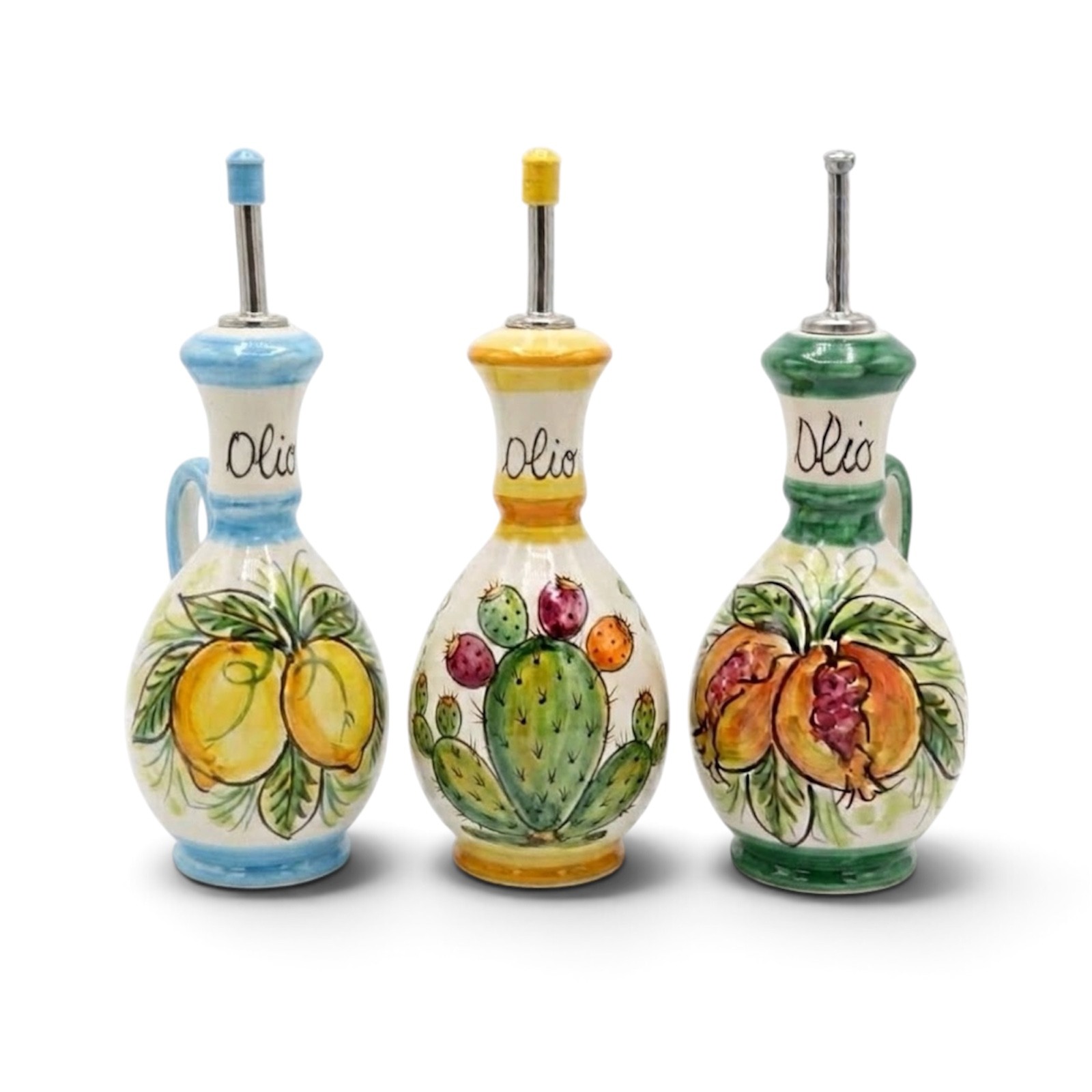 Oliera decoro limoni in ceramica di Caltagirone
