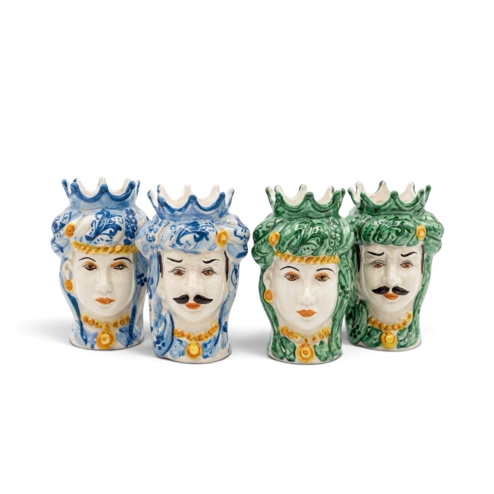 Testa di moro h.14in ceramica Caltagirone decoro reale