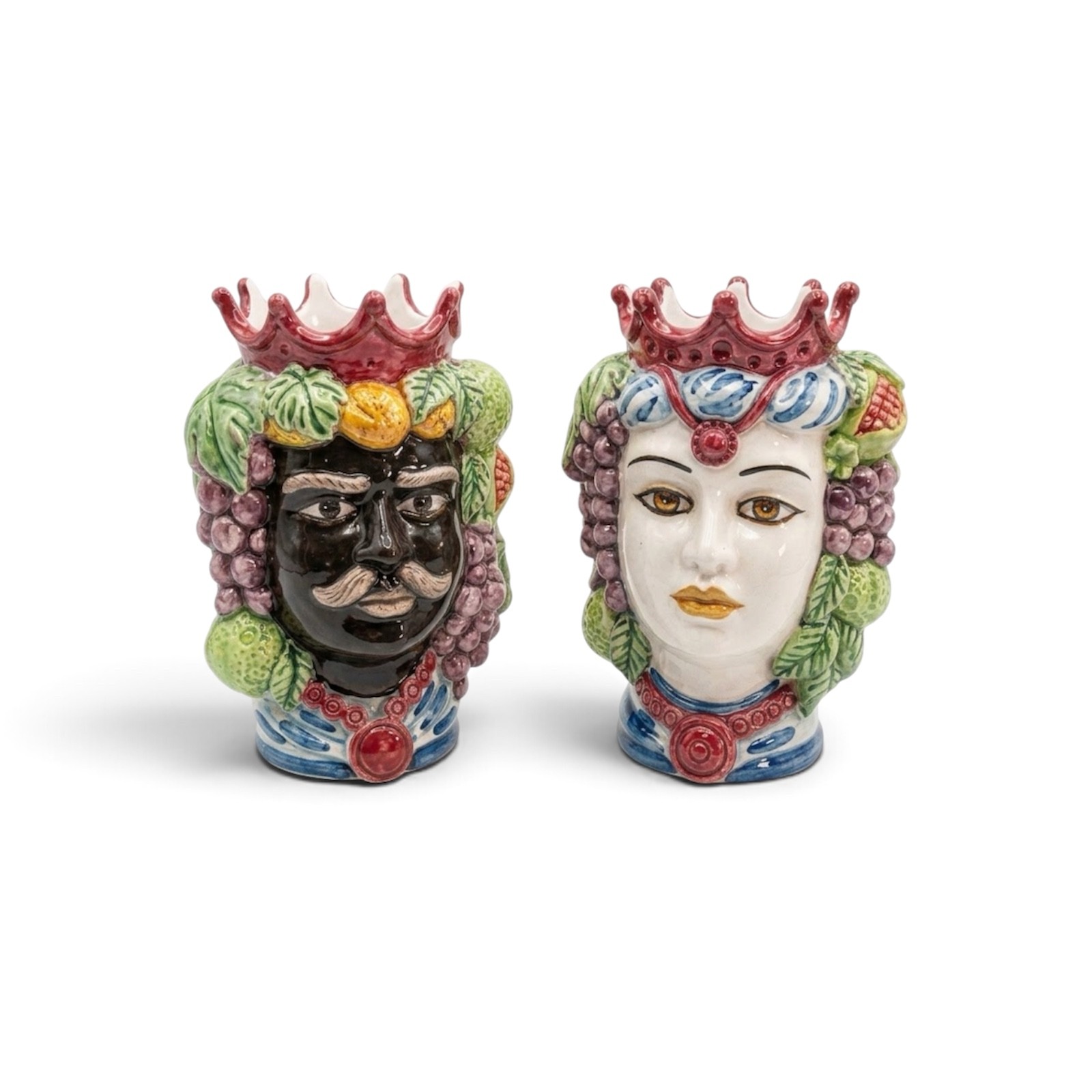 Testa di moro h.14 in ceramica di Caltagirone