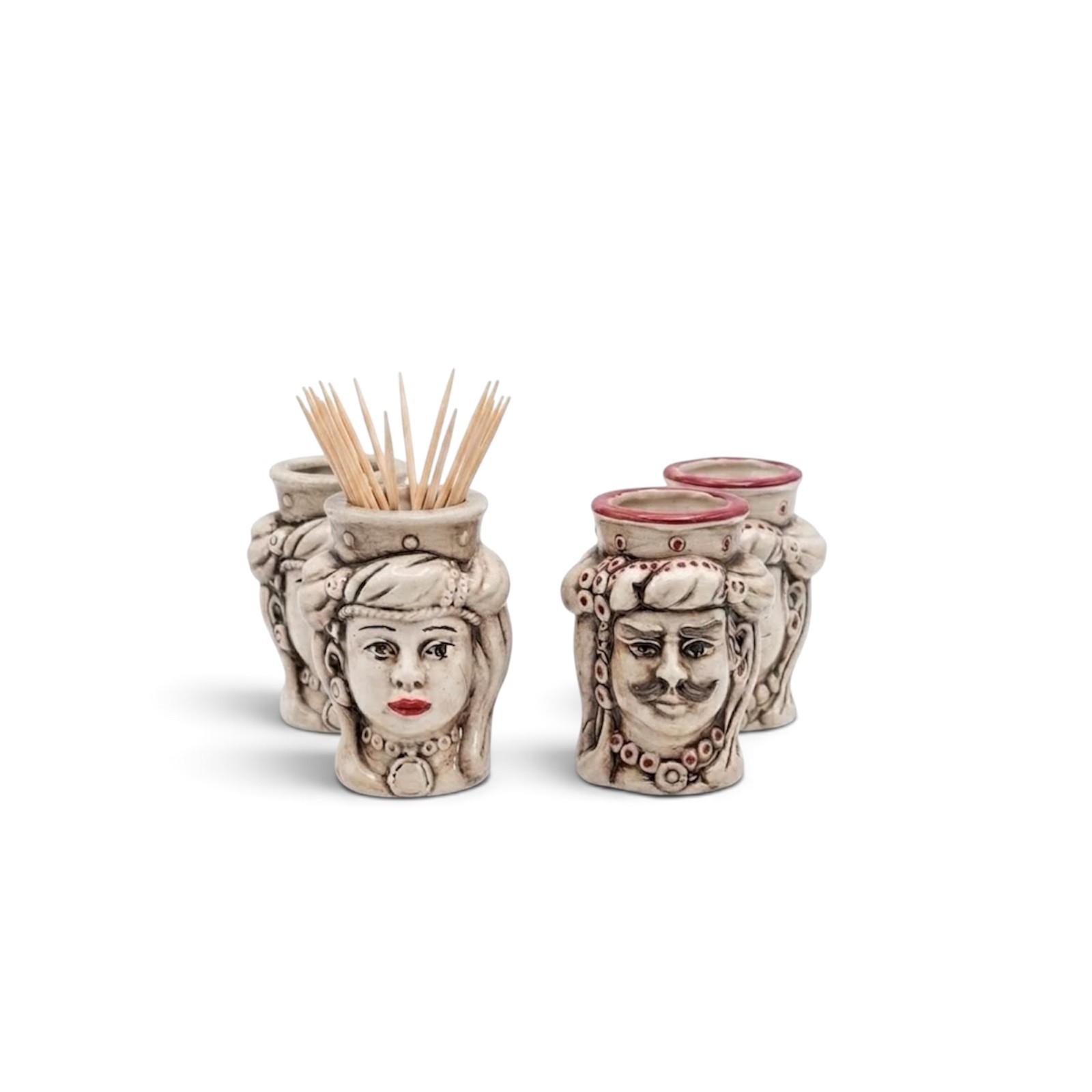 Testa di moro h.6,5 fumè in ceramica di Caltagirone