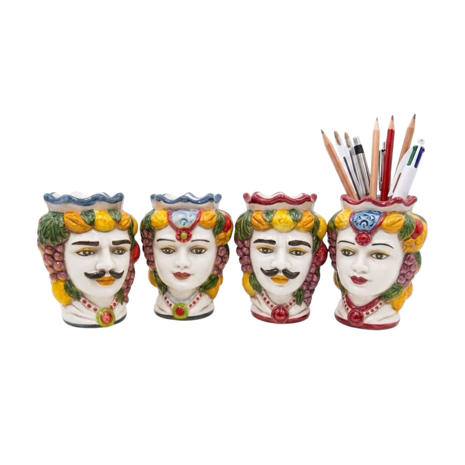 Testa di moro h.10 in ceramica di Caltagirone modello del '900