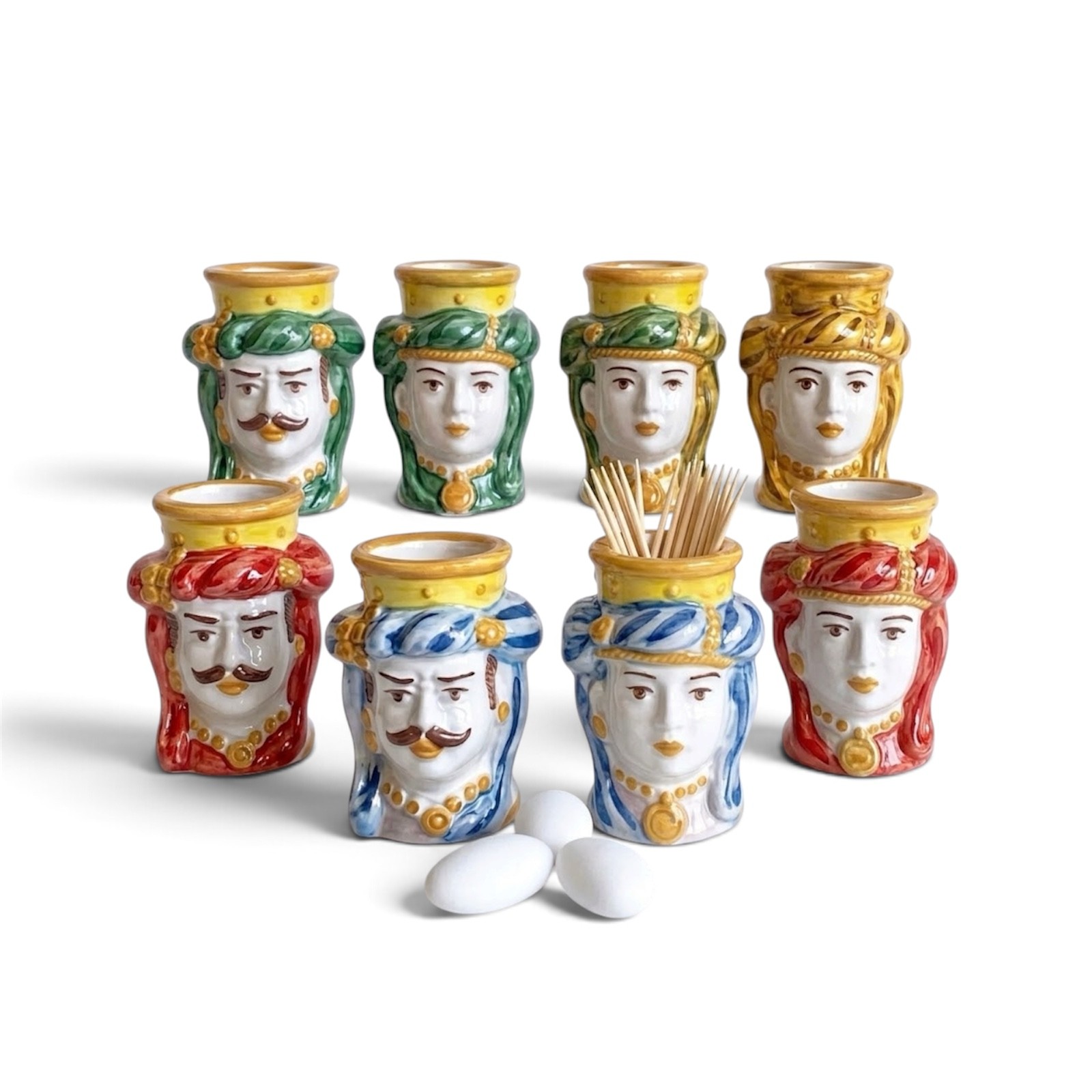 Testa di moro piccola ceramica di Caltagirone h.6,5