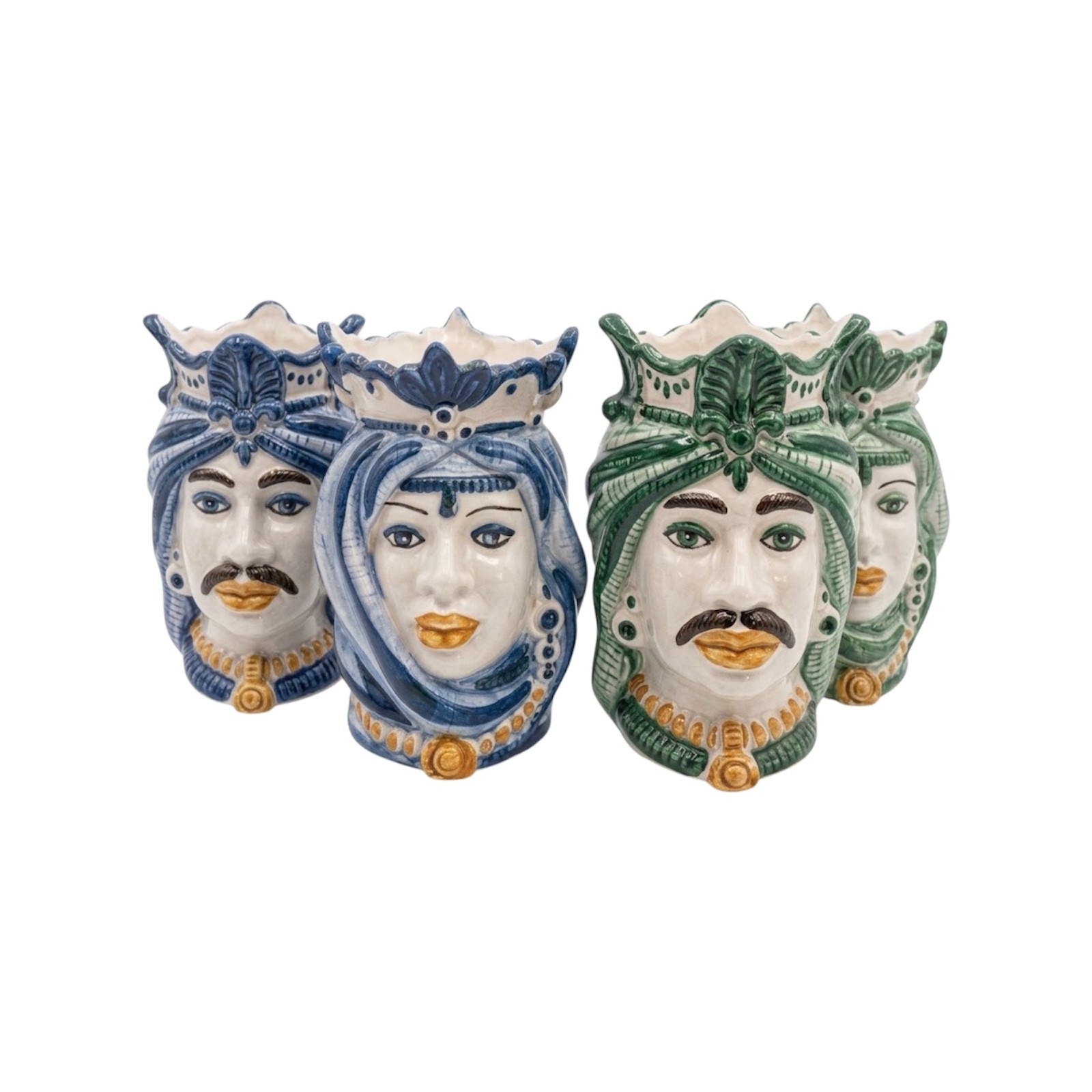 Testa di moro h.14 decorata in ceramica di Caltagirone