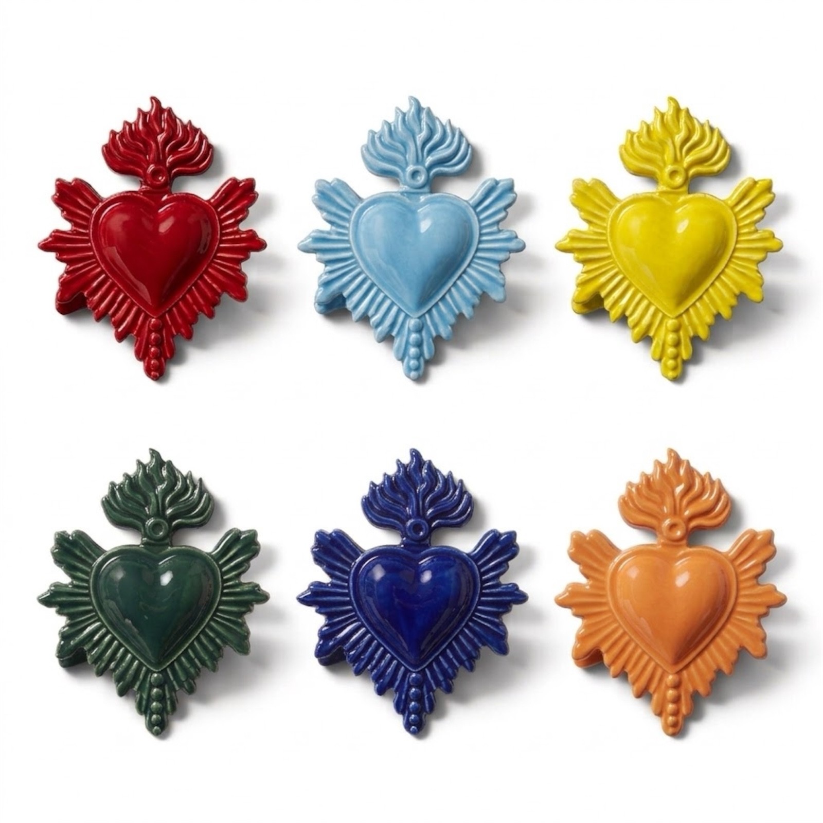 Cuore Sacro di Gesù in ceramica originale di Caltagirone