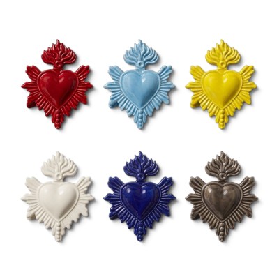 Cuore Sacro di Gesù in ceramica originale di Caltagirone