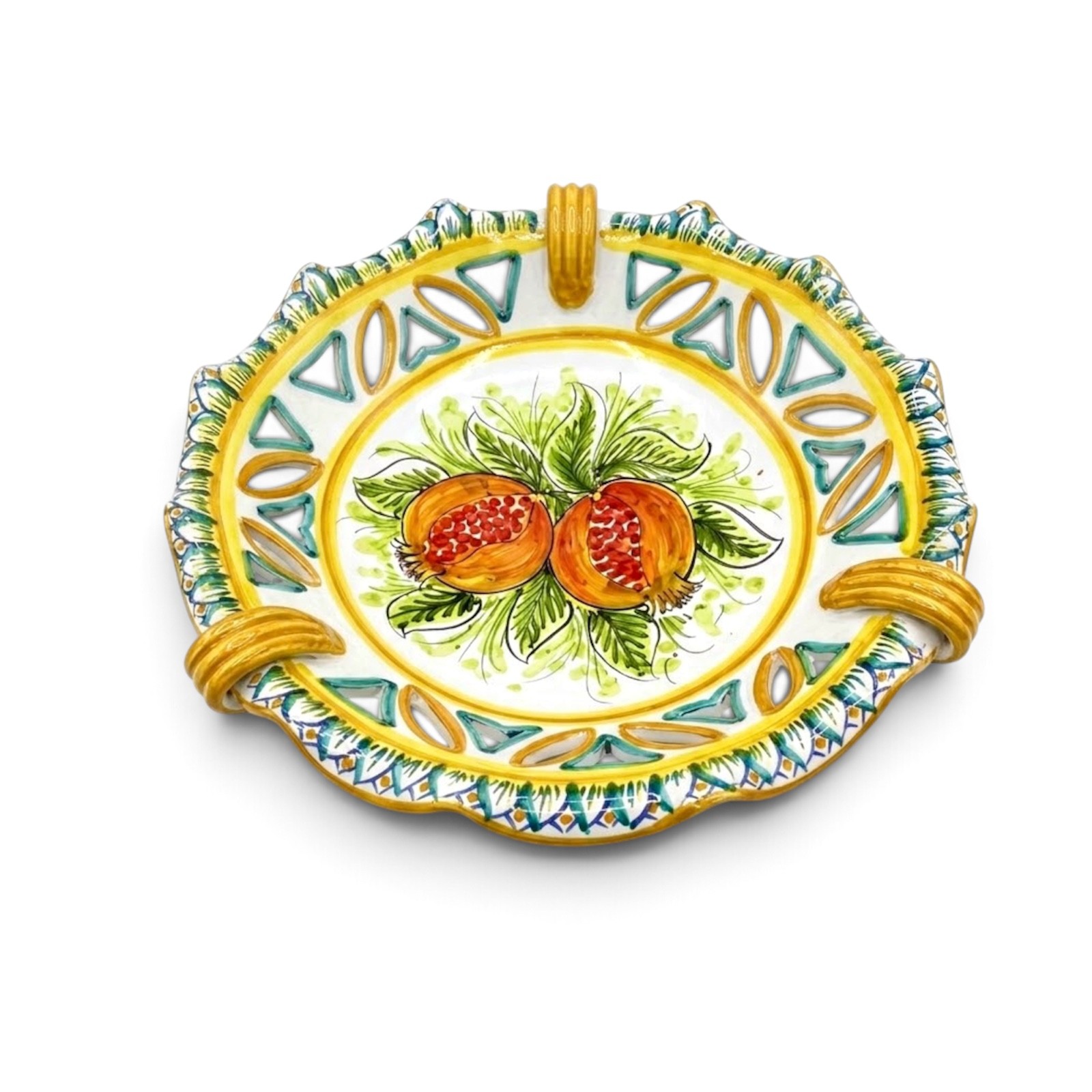 Centrotavola Traforato dec. Frutta in Ceramica di Caltagirone